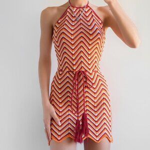 Ronny Kobo Halter Crochet Dress size S